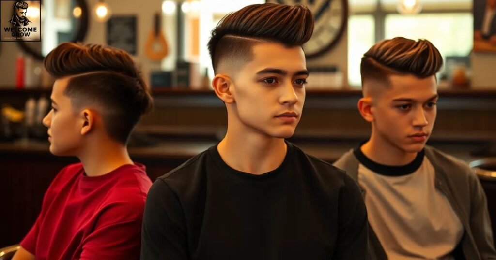 Bold undercut haircut for teens with long top - dramatic contrast