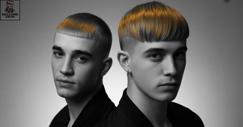 Teen boy with Caesar cut and high fade