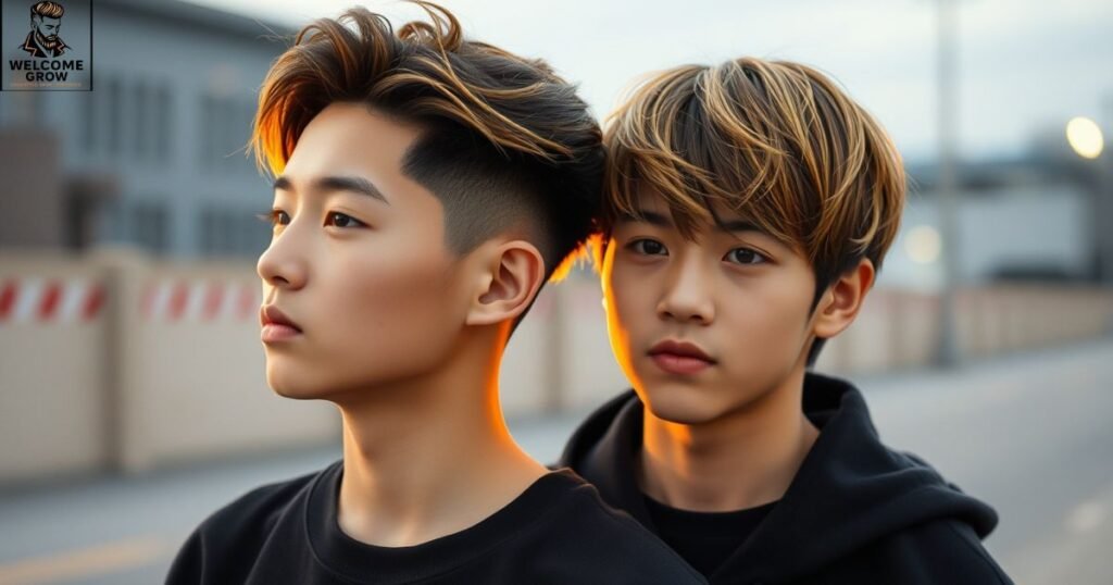 Two block haircut with subtle highlights for depth and dimension