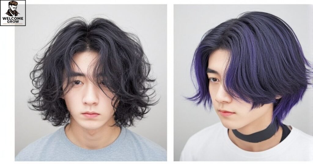 Leaf perm two block haircut with gentle leaf-shaped curls