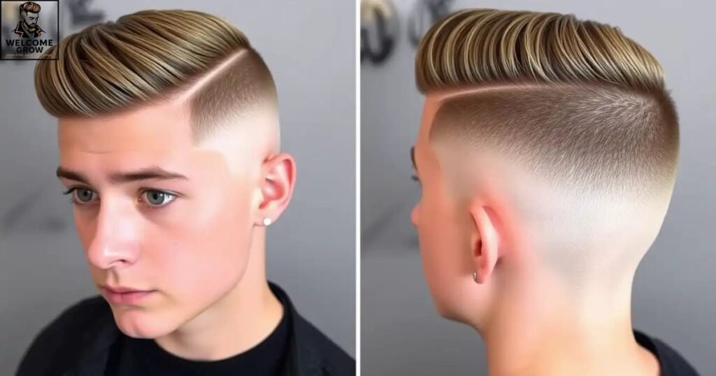 Spiky quiff haircut for teens with soft fade - textured volume