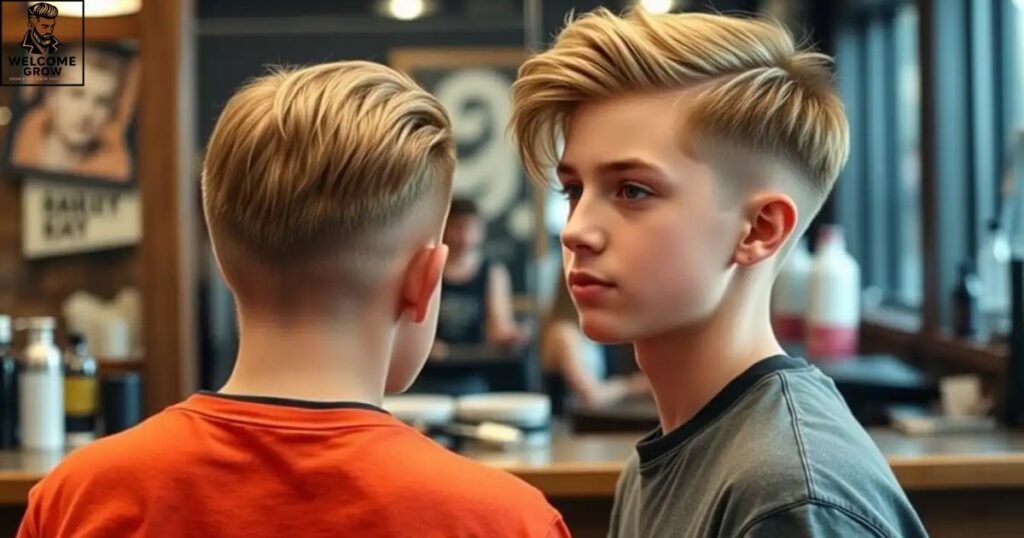 Slicked-back undercut haircut for teens - bold confident style
