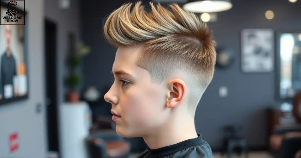 Spiky textured two block haircut with edgy volume