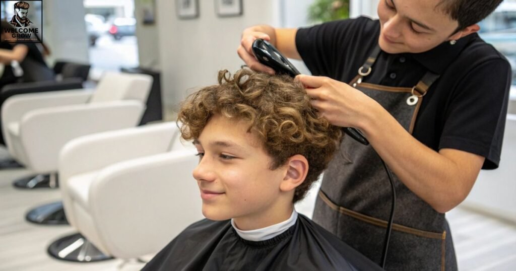 Spin swallow perm two block hairstyle with soft curls