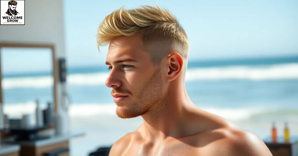 Sun-bleached beach waves surfer hairstyles for men