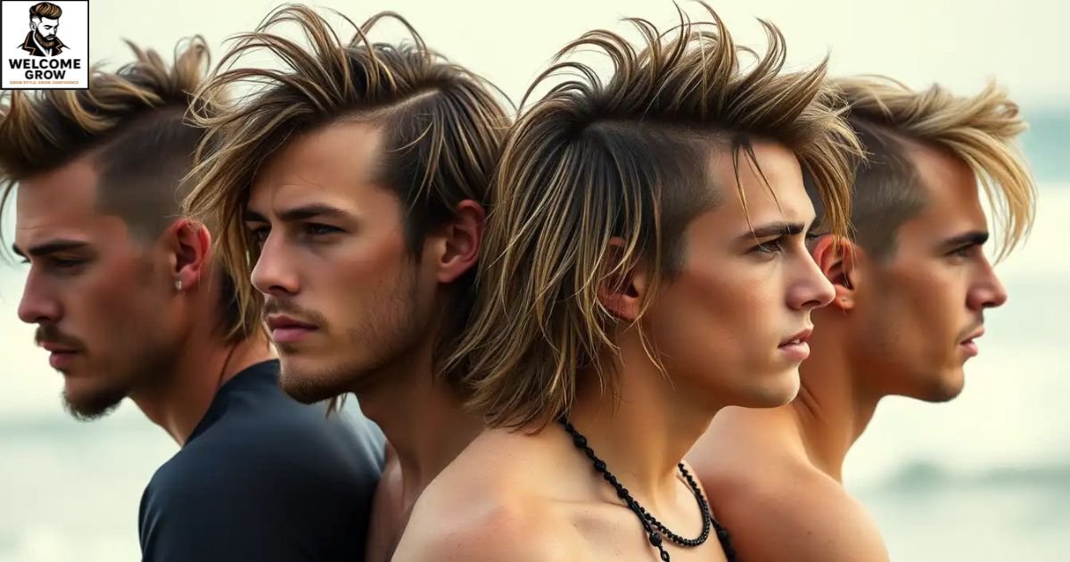 Surfer mullet disconnected layers surfer hairstyles for men