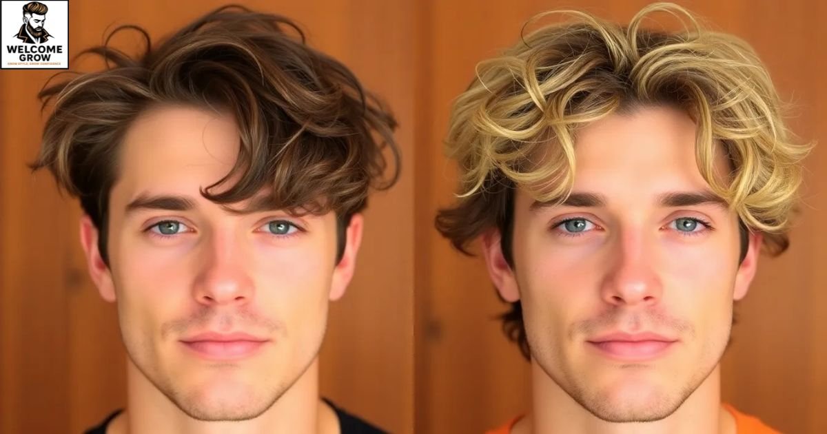 Tousled perm surfer hairstyles for men with waves