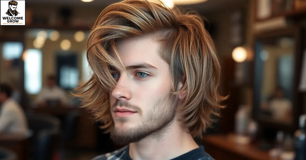 Wind-swept medium layers surfer hairstyles for men