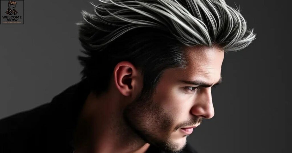 Barber demonstrating point cutting and texturizing on mullet