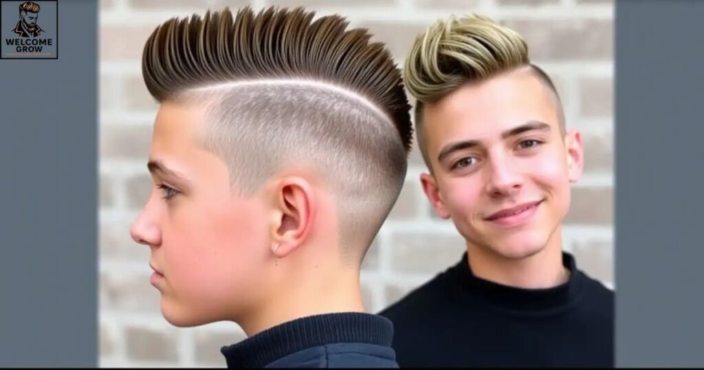 Razored up-swept mohawk haircut for teens - dramatic texture