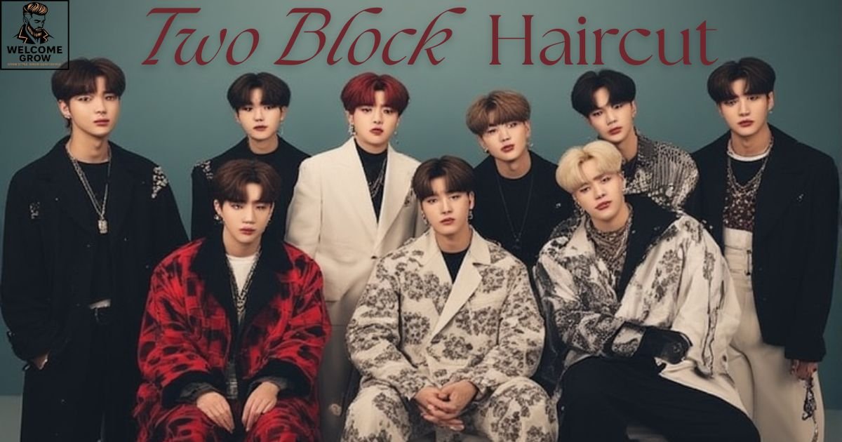 Classic two block haircut with longer top layers and neatly trimmed sides