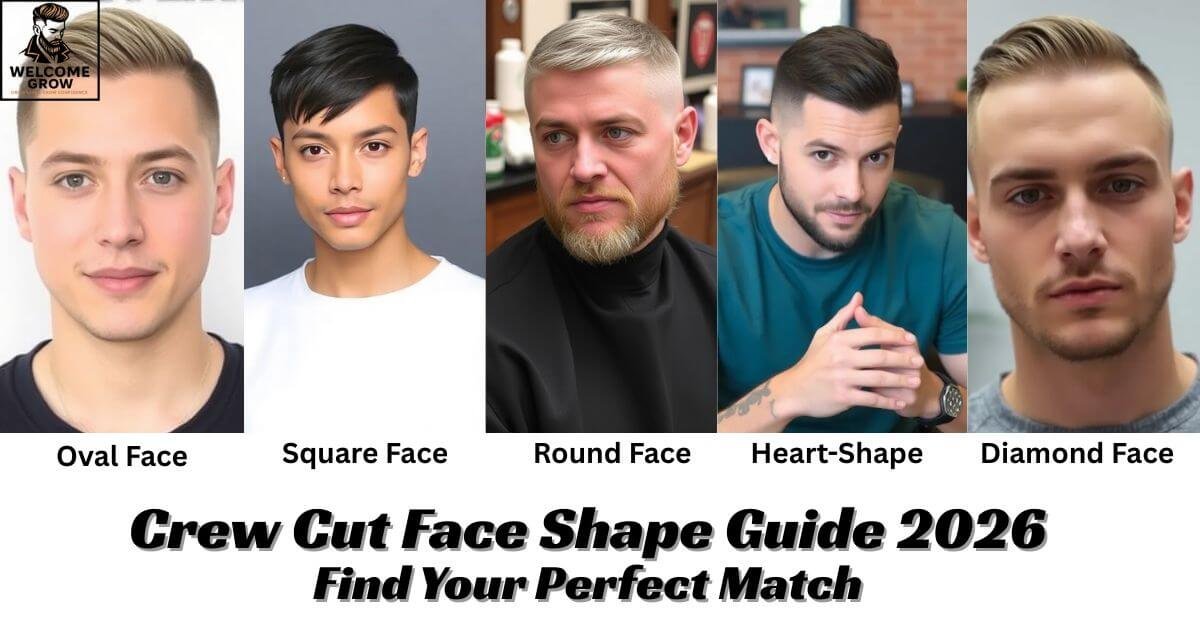 Man with a crew cut hairstyle showing how different face shapes match the crew cut style in the 2026 face shape guide.