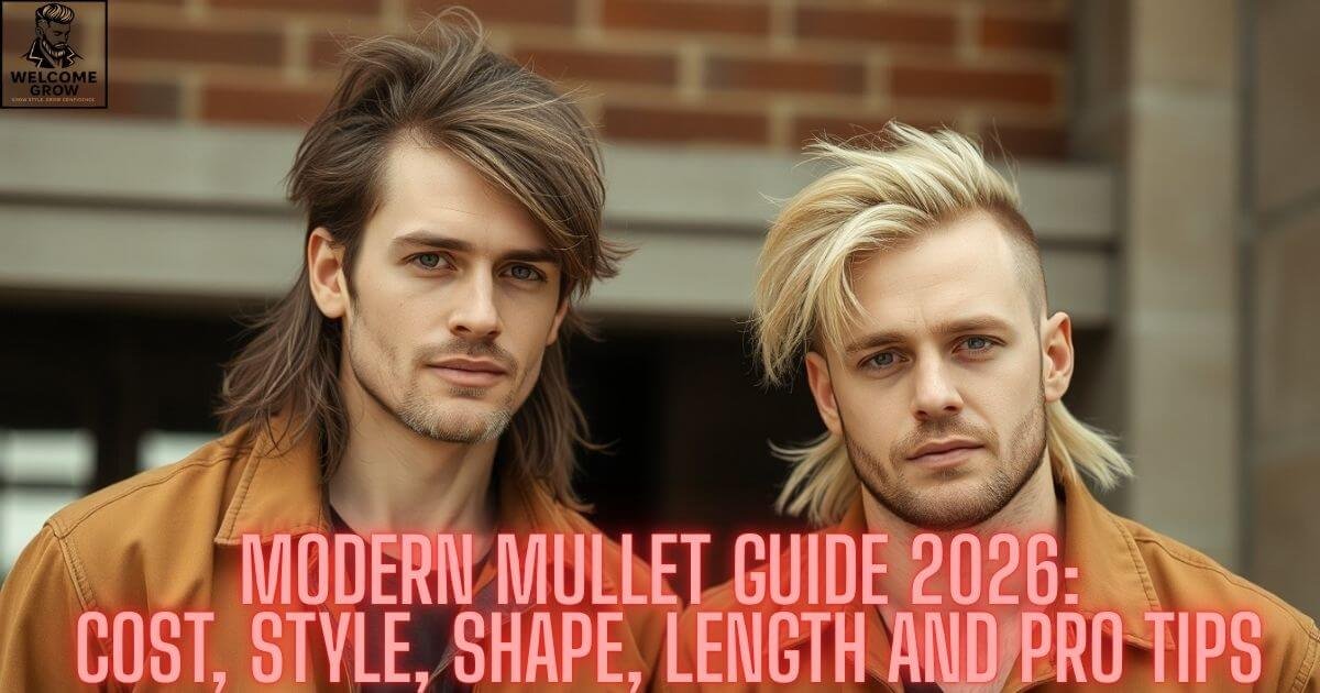 Modern mullet haircut for men showing layered length at the back with short sides and styled top