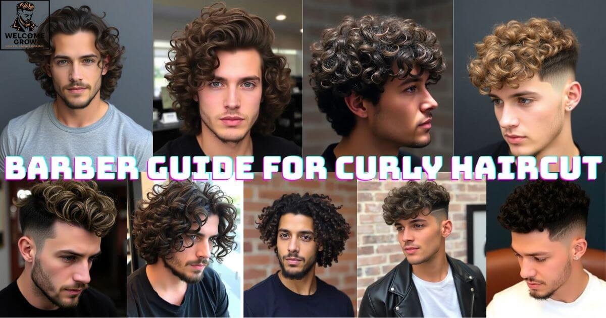 A man with Type 3 curly hair sitting in a barber's chair during a professional consultation before a haircut
